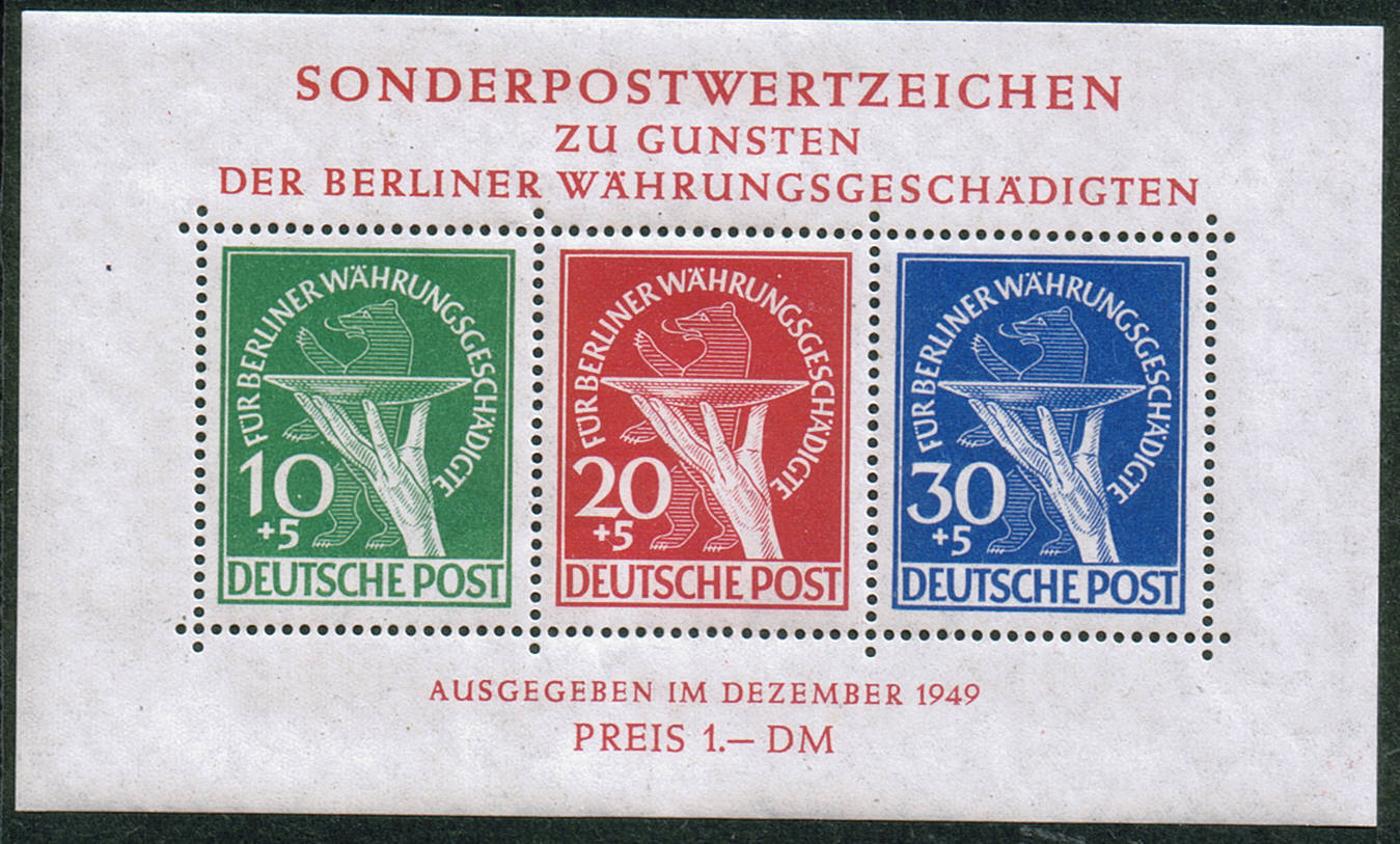 BERLIN  (West): Block I - "Fr Berliner Whrungsgeschdigte"