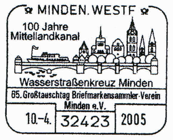 BMSV Minden: Sonderstempel "100 Jahre Mittellandkanal"