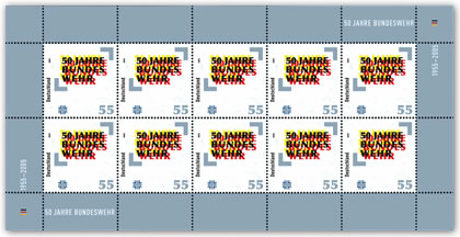 50 Jahre Bundeswehr: 12.11.1955 - Kleinbogen der SM ab 03.11.2005