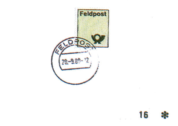 BW: Feldpostmarke gestempelt und nummeriert (Nr. 16)