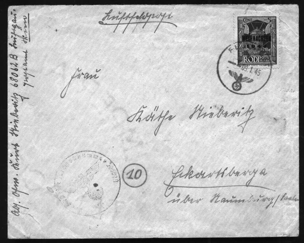 Feldpostbrief: RHODOS 1945