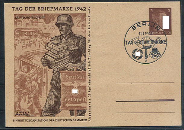BMSV: - Ganzsache "Tag der Briefmarke 1942: FELDPOST"