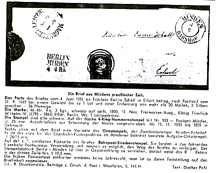 MINDEN: Brief aus preuischer Zeit