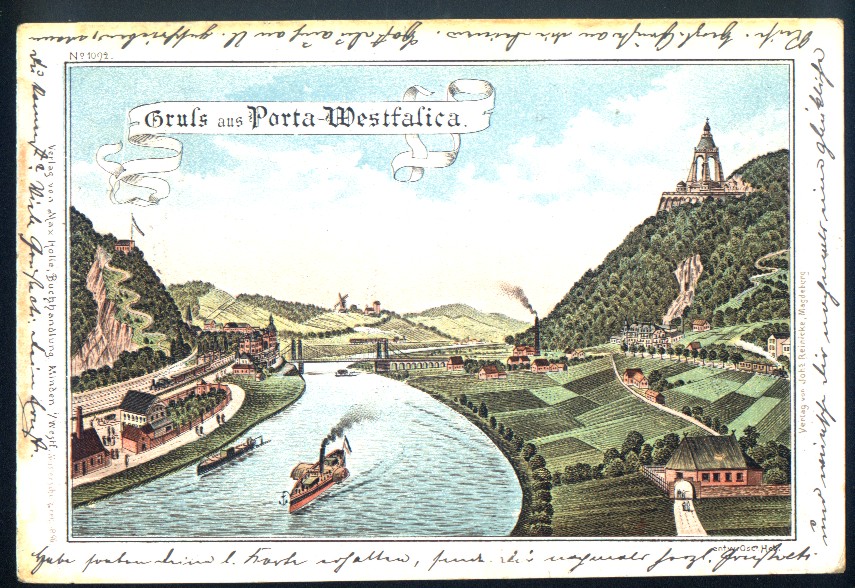 Lithographie: Porta Westfalica
